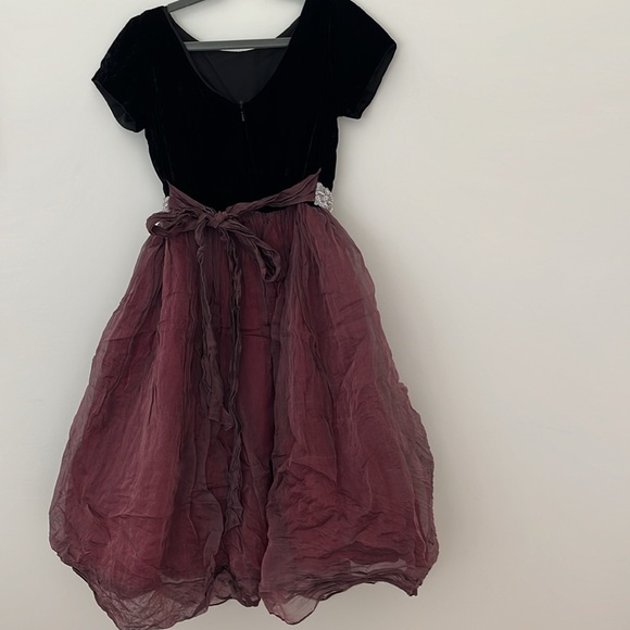 Susanne Lively Designs Velvet Tulle Sequin LongDress - Girls Size 8 - Picture 3 of 6